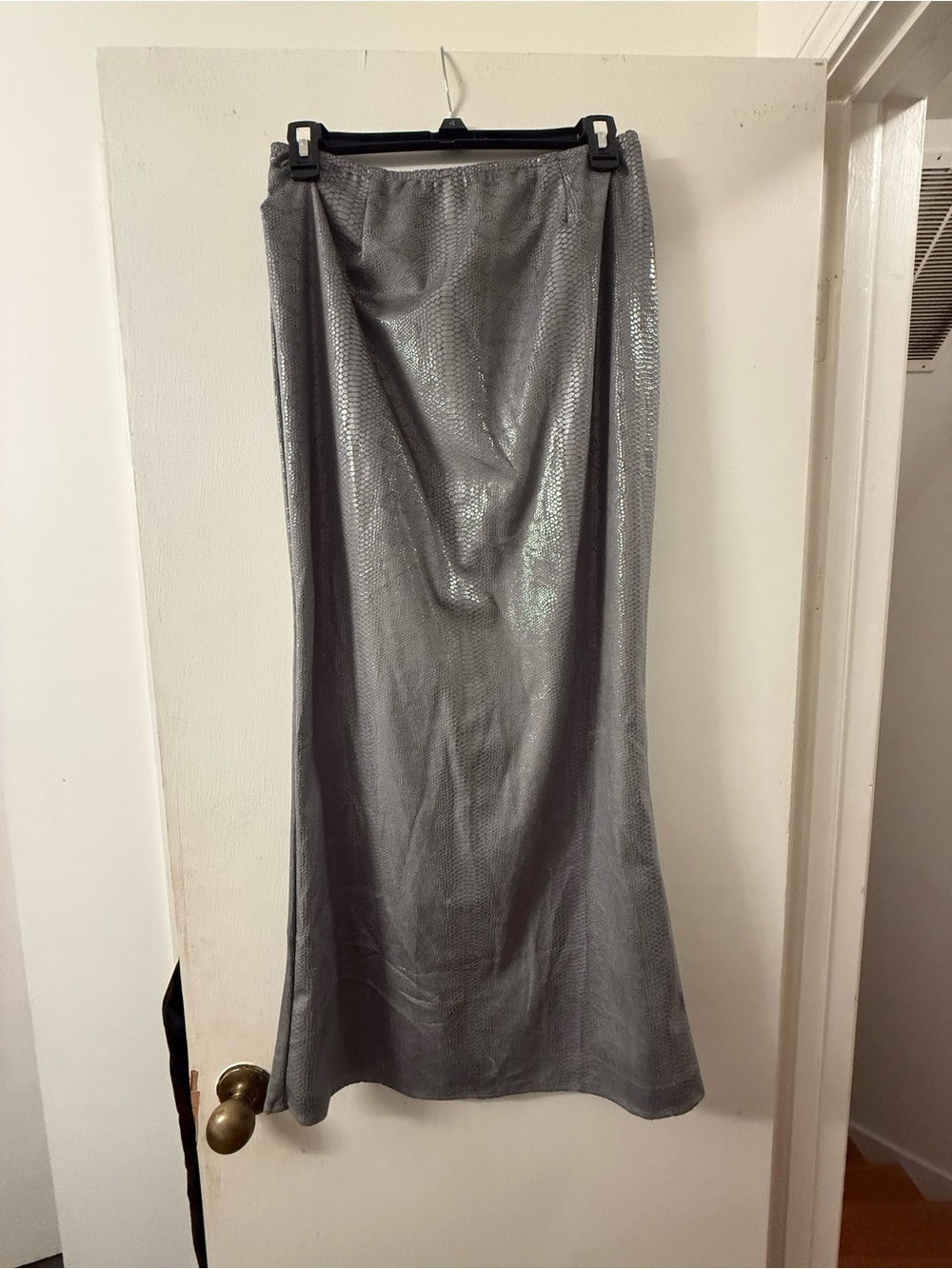PrettyLittleThing Silver/Gray Maxi Skirt